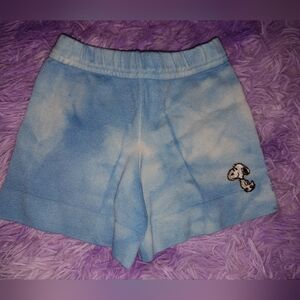 Snoopy Nylon Shorts Vintage Blue Tie-Dye